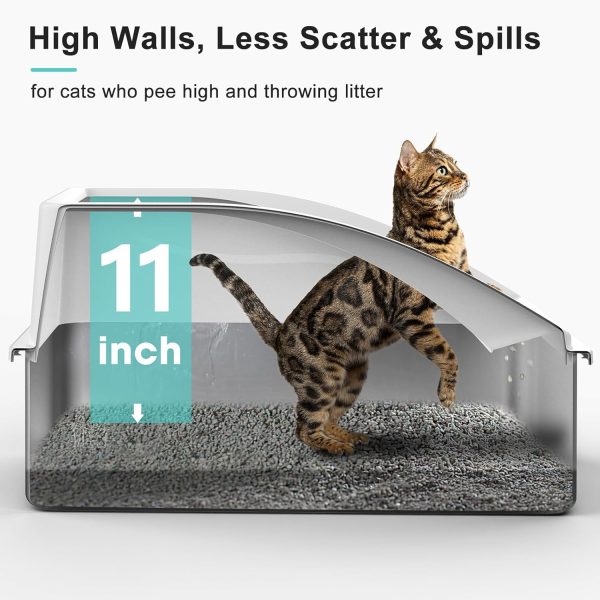 AIPERRO Stainless Steel Cat Litter Box Enclosed Design XL-1