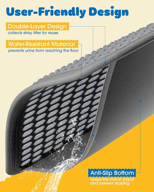 Cat Litter Mat Powools EVA Double Layer Design-4