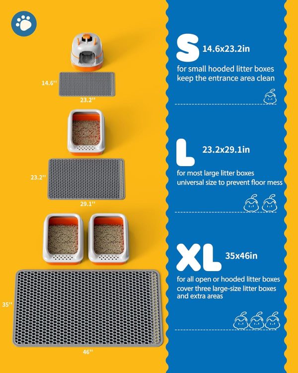 Cat Litter Mat Powools EVA Double Layer Design-5