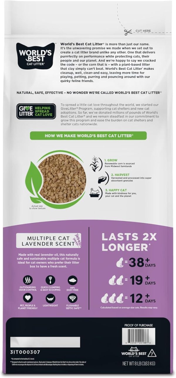 Worlds Best Cat Litter Corn Clumping Odor Control Natural-1
