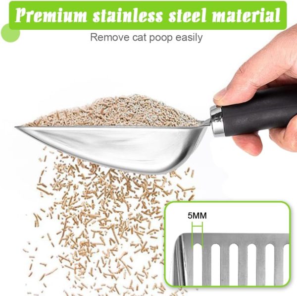 Apidgrowth Cat Litter Scoop Stainless Steel Easy Clean-3