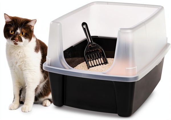 IRIS USA Open Top Cat Litter Box Easy Clean Privacy-6