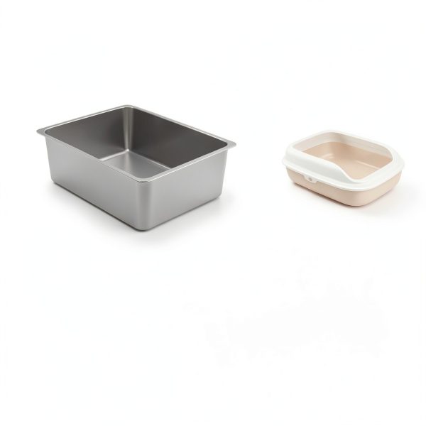 Kirecoo Stainless Steel Cat Litter Box Large Size Easy Clean-3