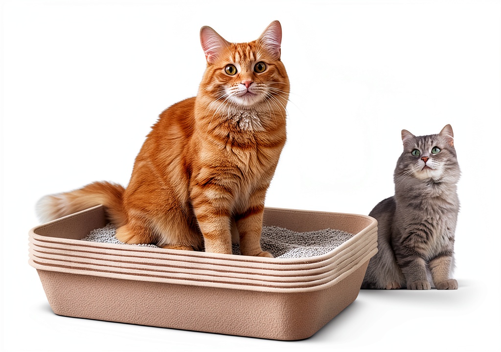 Kitty Sift disposable litter box in use with a cat