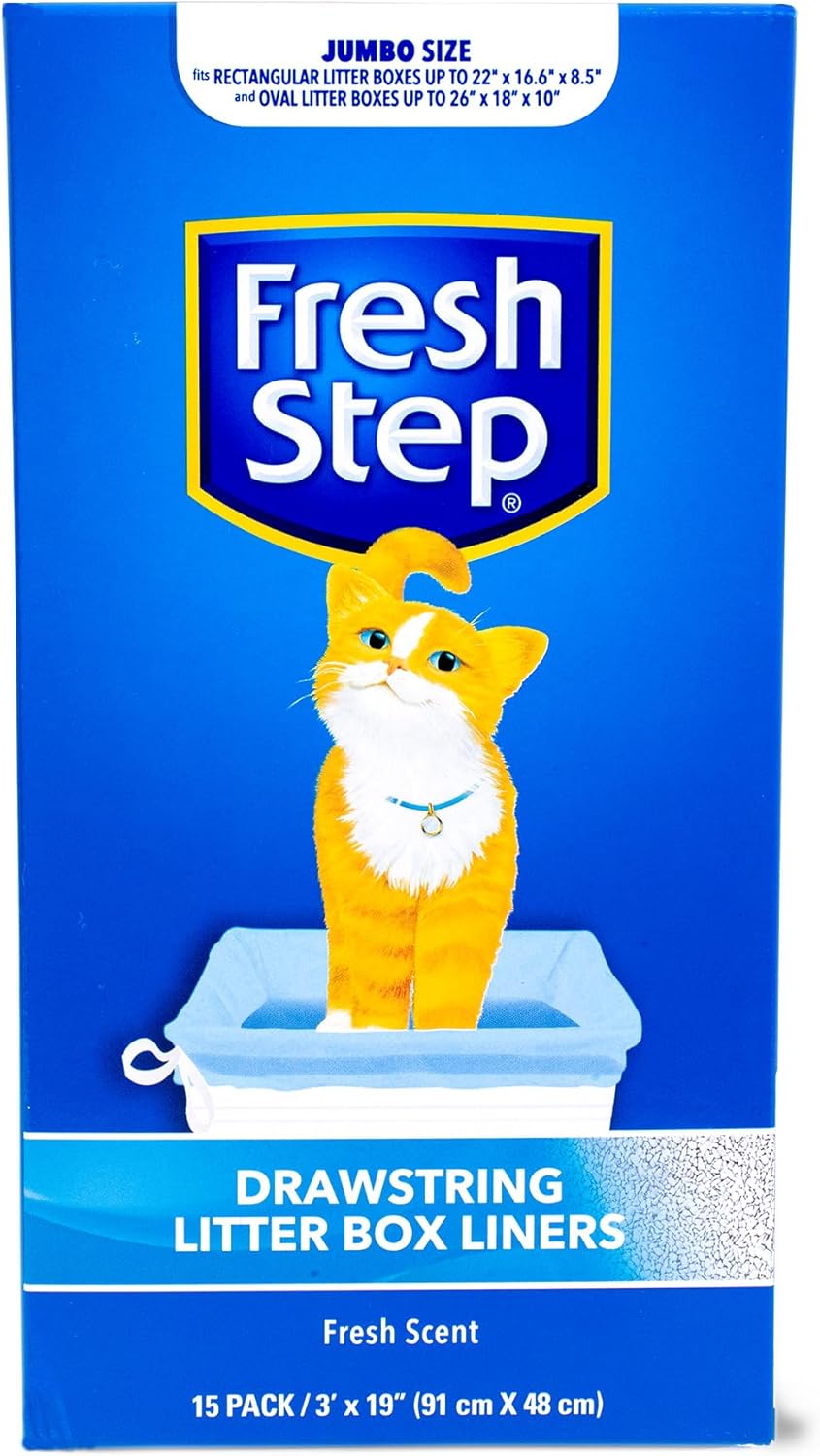Jumbo scented cat litter liner in a large litter pan