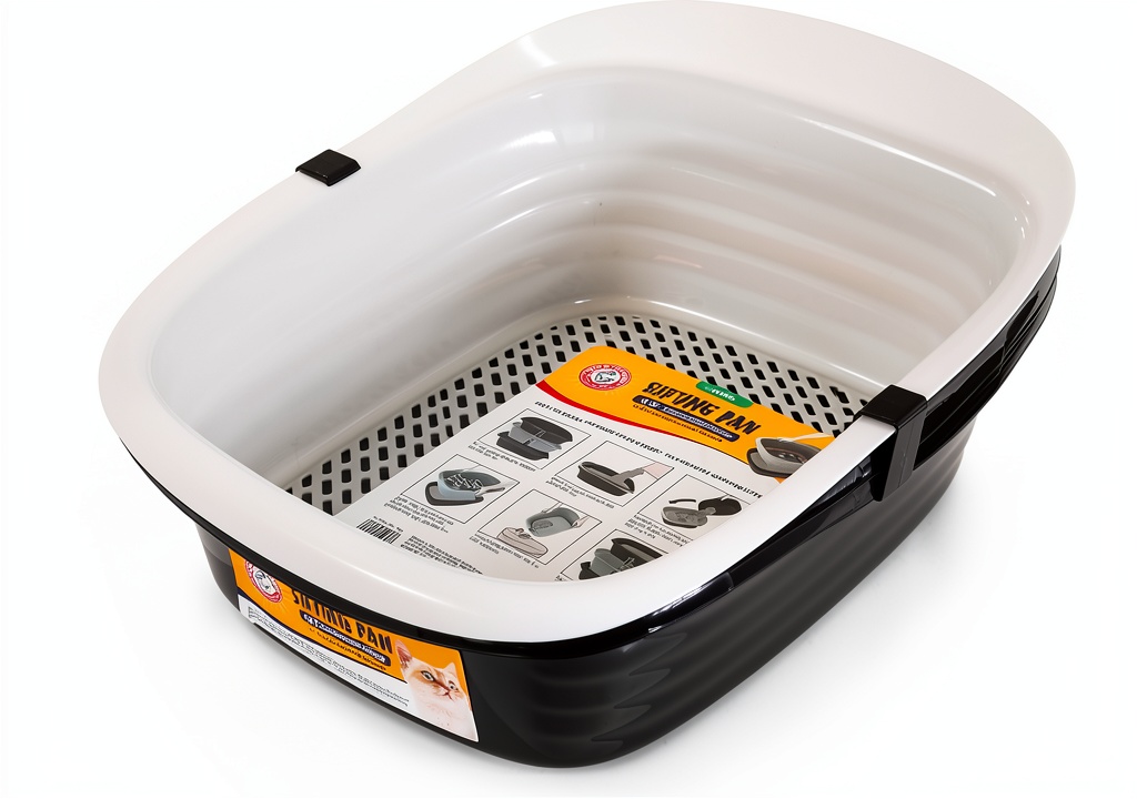 Sifting cat litter box in a modern living room