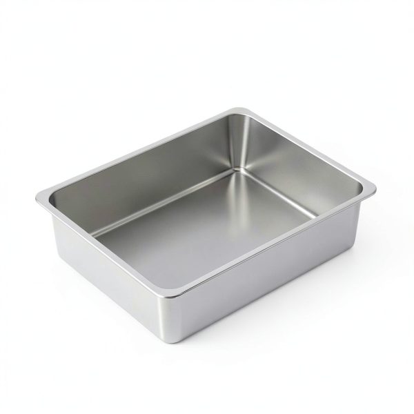 Kirecoo Stainless Steel Cat Litter Box Open Top Easy Clean-1
