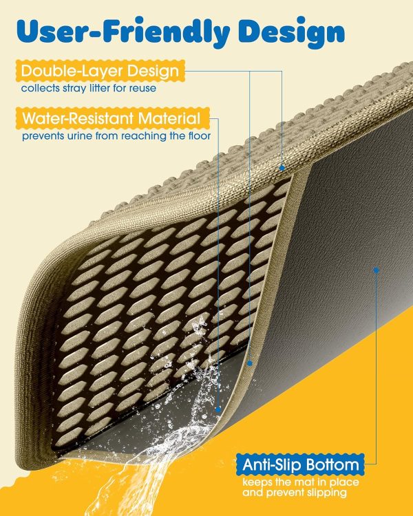 Cat Litter Mat Powools EVA Double‑Layer Design-4