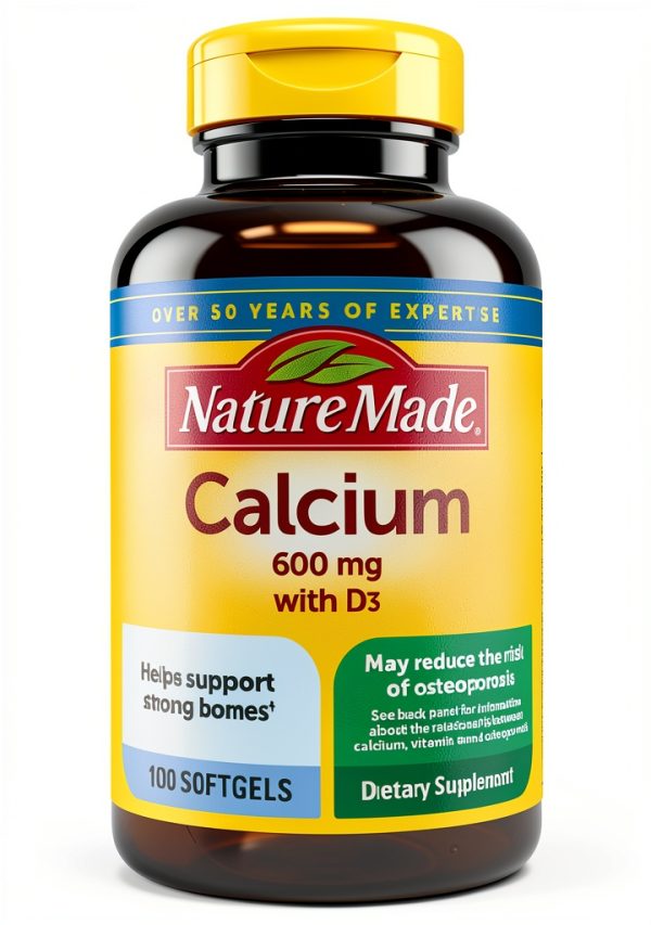Calcium Supplement Nature Made 600mg D3 Softgels-0