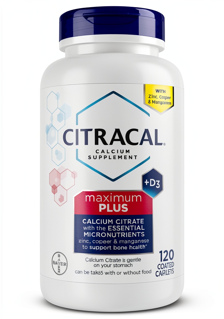 Citracal Maximum Plus bottle on a kitchen counter