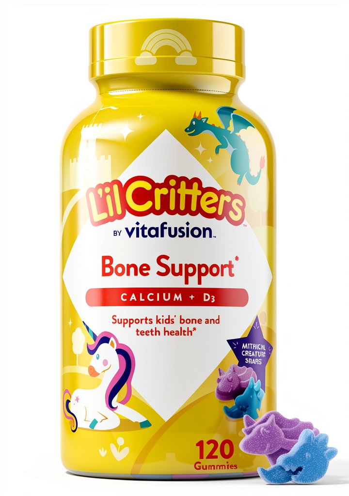 Child enjoying L'il Critters Bone Support gummies