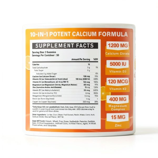 Calcium Citrate Gummies for Women and Men Orange 60 Count-1