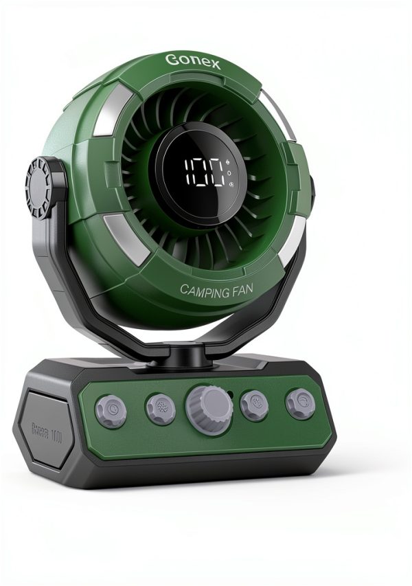 Camping Fan Gonex Tent Fan 20000mAh Battery Speed Light Green-6