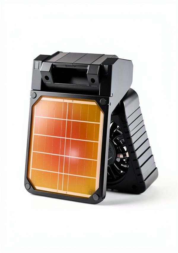 Camping Fan Solar Powered lynker - 4 Speed Quiet Fan with LED (Black)-2