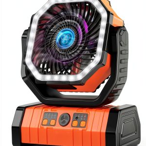 YOGIN Rechargeable 20000mAh Camping Fan with 4 Speeds LED Light-0
