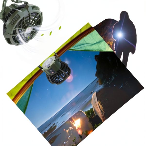 Camping Tent Fan AYAMAYA 7800mAh Rechargeable LED Light Remote-8