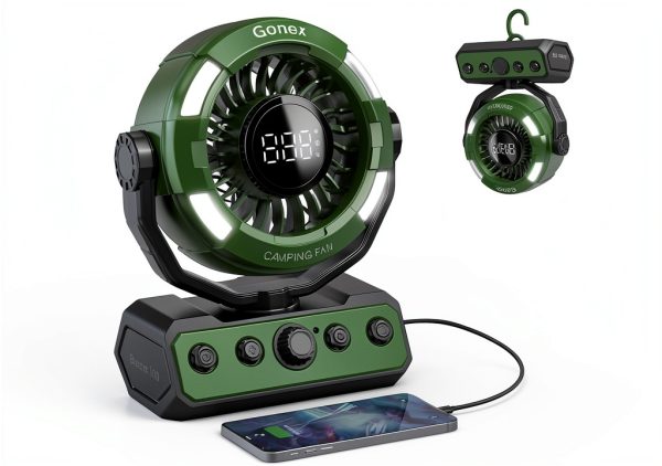 Camping Fan Gonex Tent Fan 20000mAh Battery Speed Light Green-0