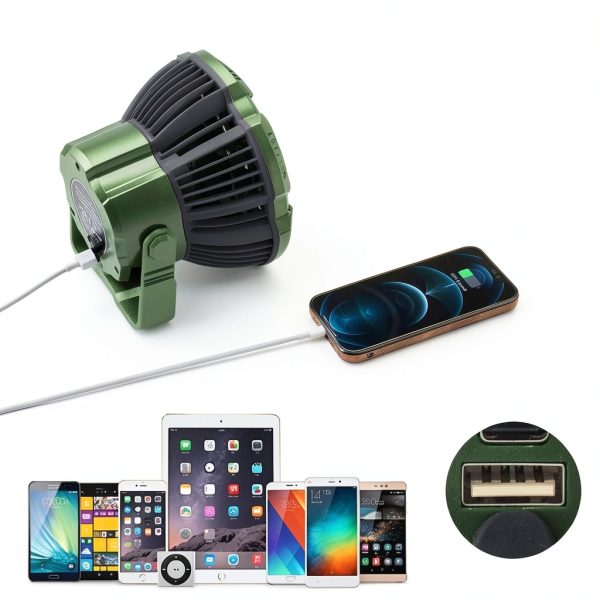 Camping Tent Fan AYAMAYA 7800mAh Rechargeable LED Light Remote-5