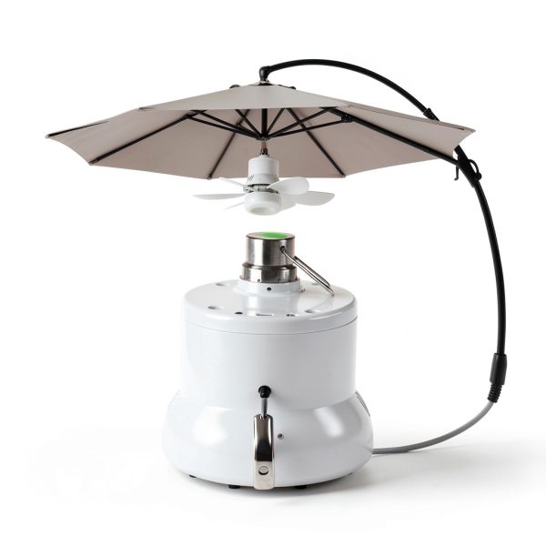 Portable Solar Ceiling Fan WVMNQO White 18.5" with Light & Remote-6