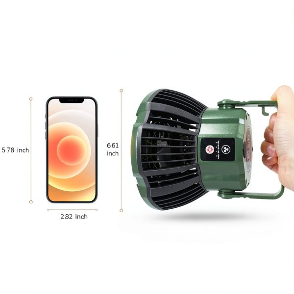 Camping Tent Fan AYAMAYA 7800mAh Rechargeable LED Light Remote-7