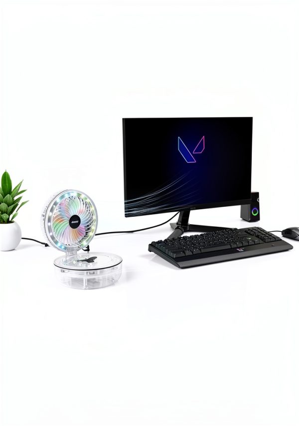 Transparent Folding Fan by AMACOOL 8 Inch Rechargeable 83 Hour Runtime-3
