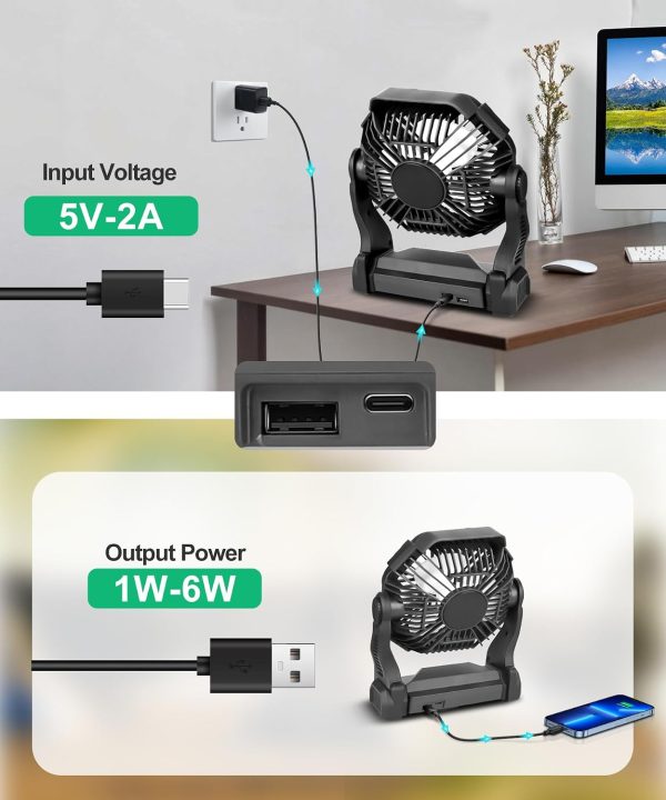Solar Fan CONBOLA 9-Inch Portable Camping Fan with LED Lantern-1