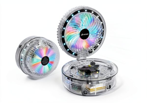 Transparent Folding Fan by AMACOOL 8 Inch Rechargeable 83 Hour Runtime-0