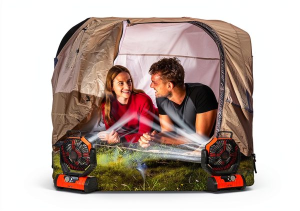 20000mAh Camping Fan - Rechargeable Battery Powered Portable Fan with LED Lantern, Remote Control, Oscillating, 360° Rotation Hanging Hook for Outdoor Travel, Camp, Tent-7