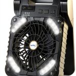 Camping Fan Solar Powered lynker - 4 Speed Quiet Fan with LED (Black)-0