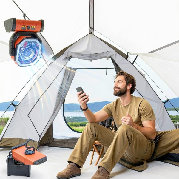 YOGIN Rechargeable 20000mAh Camping Fan with 4 Speeds LED Light-6
