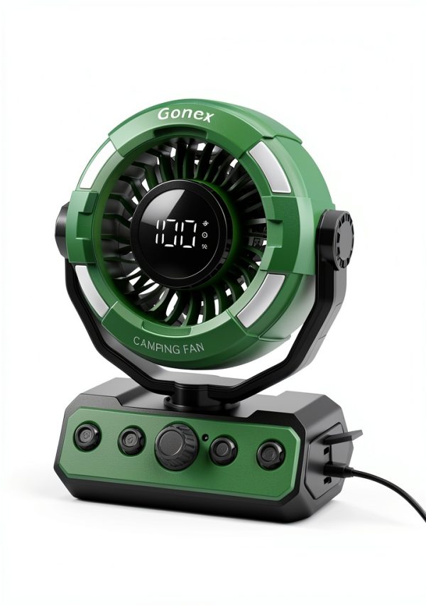 Camping Fan Gonex Tent Fan 20000mAh Battery Speed Light Green-5