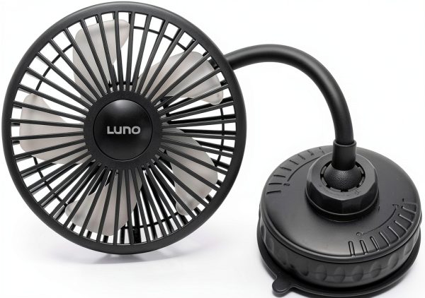Car Camping Fan Luno USB-C 3 Speed Suction Cup with Flexible Arm-0