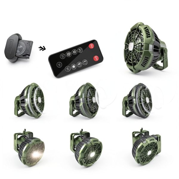 Camping Tent Fan AYAMAYA 7800mAh Rechargeable LED Light Remote-2