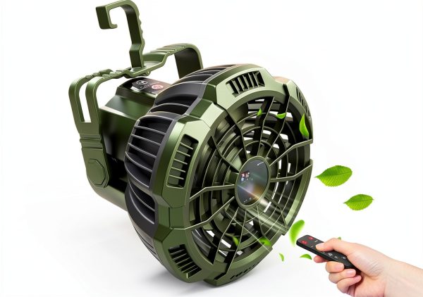 Camping Tent Fan AYAMAYA 7800mAh Rechargeable LED Light Remote-0