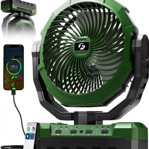 Camping Fan FRIZCOL 3-in-1 Portable Rechargeable 24000mAh Green-0