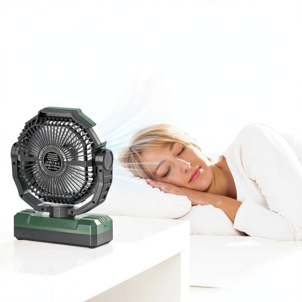 Camping Fan FRIZCOL 3-in-1 Portable Rechargeable 24000mAh Green-3