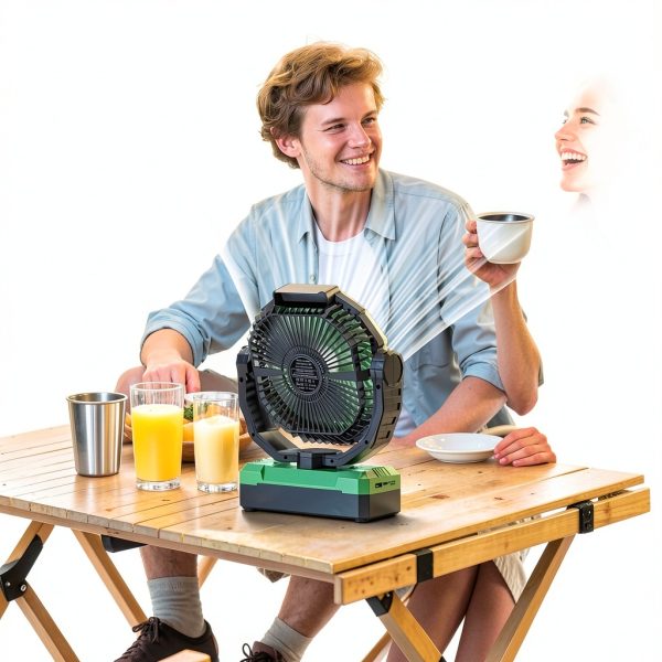 Camping Fan FRIZCOL 3-in-1 Portable Rechargeable 24000mAh Green-1