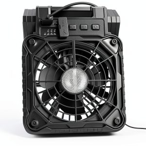 Solar Camping Fan by JINLICTE X99 Black 10400mAh Quiet LED Lantern-0