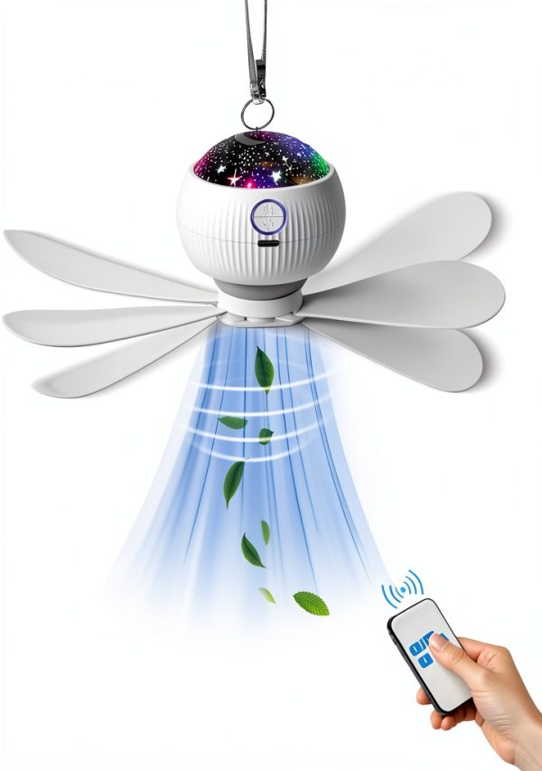 Portable Camping Fan ONXE Hanging Fan Starry Light 3600mAh Battery-0