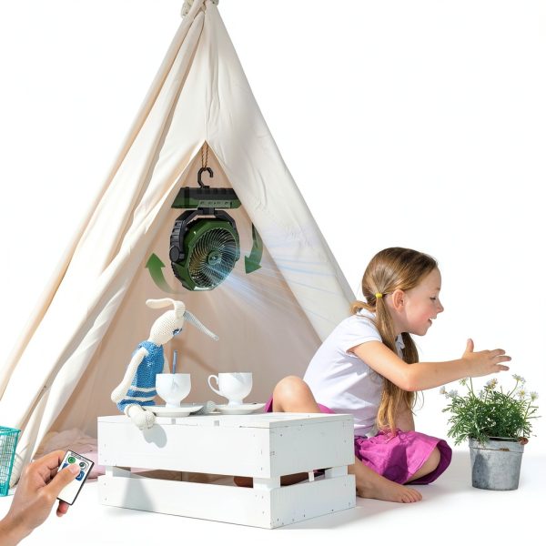 Camping Fan FRIZCOL 3-in-1 Portable Rechargeable 24000mAh Green-4