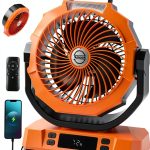 Camping Fan Sireck 12" Rechargeable LED Light Fan Orange-0