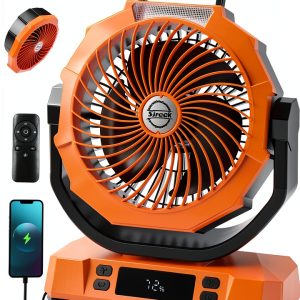 Camping Fan Sireck 12" Rechargeable LED Light Fan Orange-0