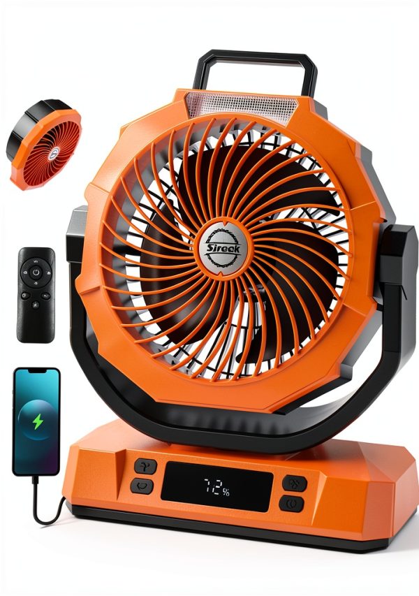 Camping Fan Sireck 12" Rechargeable LED Light Fan Orange-0
