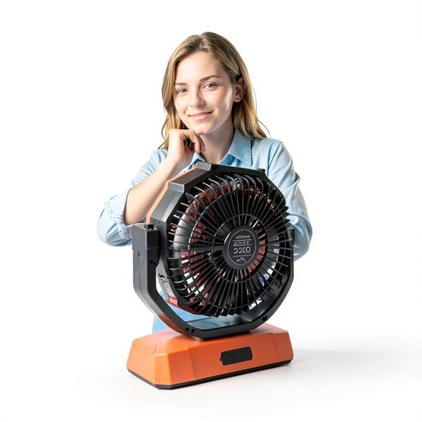 Camping Fan Sireck 12" Rechargeable LED Light Fan Orange-6